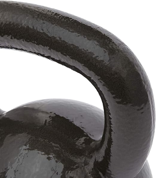 Amazon Basics Cast Iron Kettlebell for Strength Training, Textured Wide Handle, Black