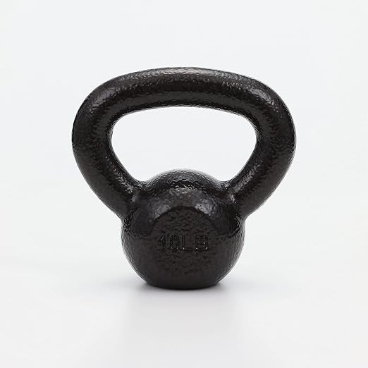 Amazon Basics Cast Iron Kettlebell for Strength Training, Textured Wide Handle, Black